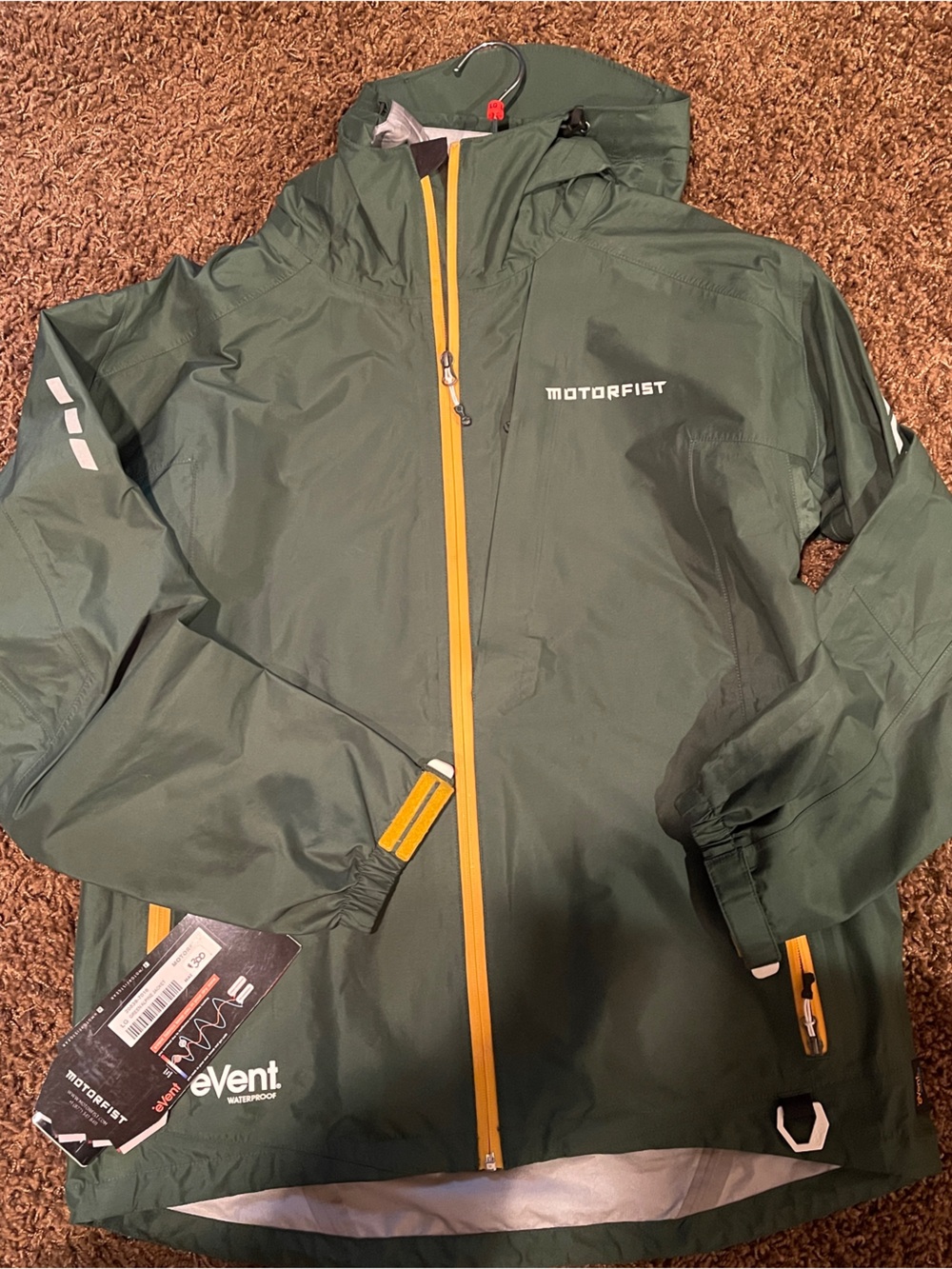 Motorfist Men’s Olive Green Waterproof Jacket Coat Large